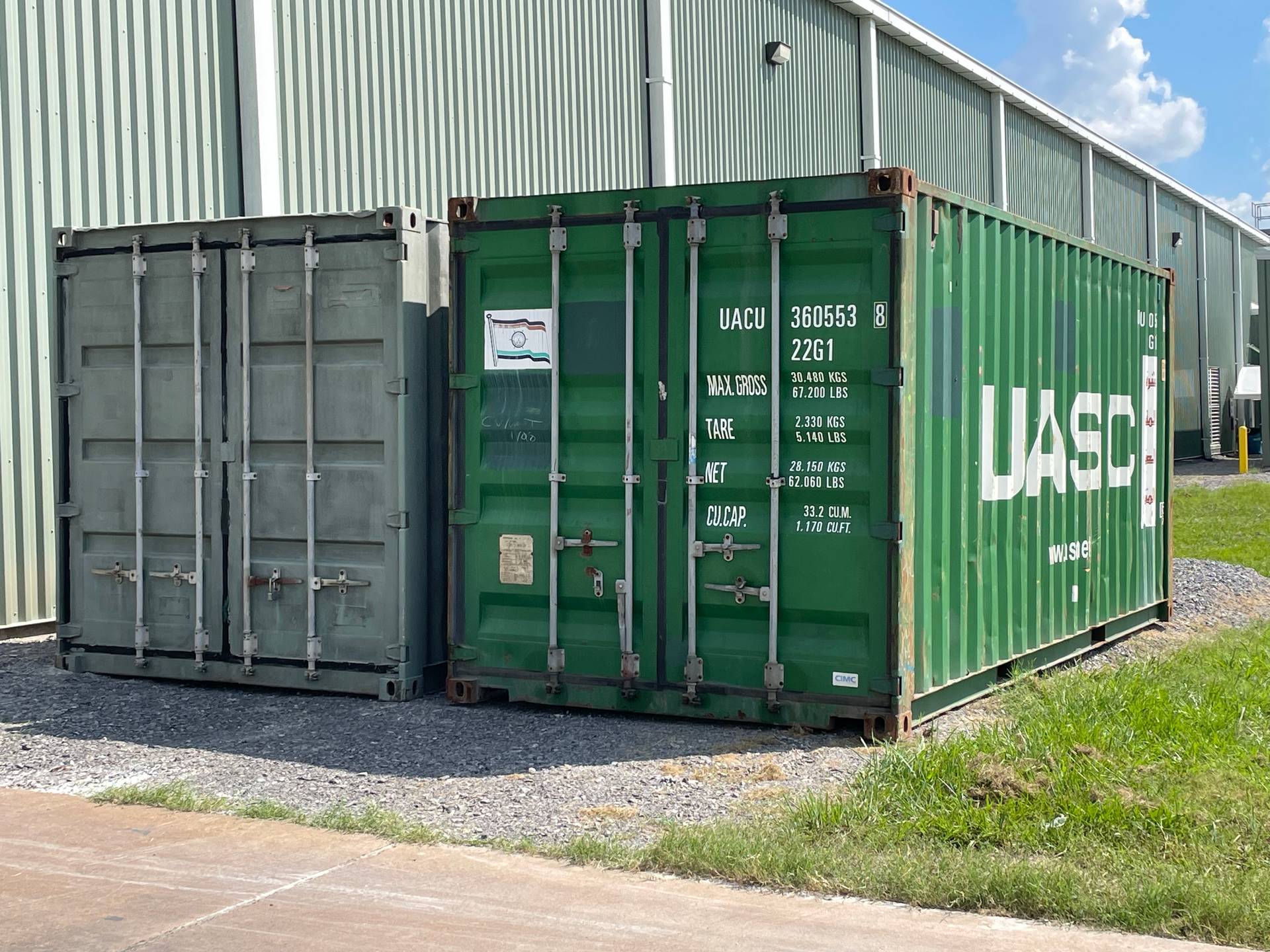 Shipping container placed on a residential property